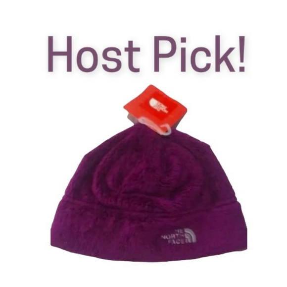 The North Face Other - ***HOST PICK*** The North Face NEW Purple Fuzzy Logo Hat Youth M Girls Osito